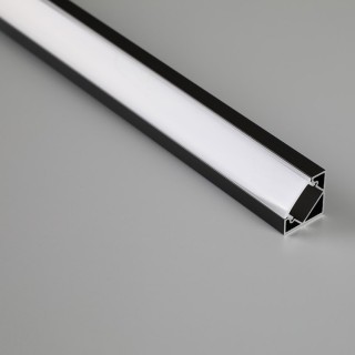 PROFIL D'ANGLE EN ALUMINIUM NOIR 2000*18*18mm TIRAS LED STRIPS Noir