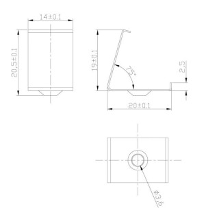 CLIP DE FIXATION PROFIL TRANSP 2000*18*18mm TIRAS LED STRIPS Transparent