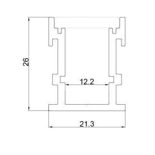 PROFIL ALUMINIUM SOL 2000*21,3*26mm TIRAS LED STRIPS Aluminium