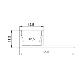 PROFIL EN ALUMINIUM ENCASTRÉ. 2000*35*11mm TIRAS LED STRIPS Aluminium