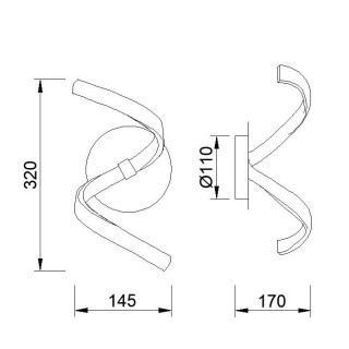 Applique murale LED NUR Argent chromé