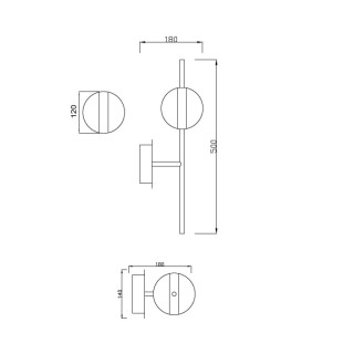 Applique murale LED CUBA Or/Noir