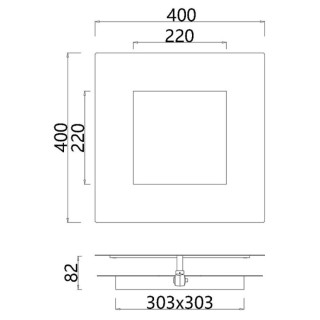 Applique murale LED 40W 3000K DALIA Corten + Or