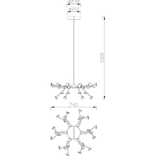 Grande lampe suspendue LED à intensité variable ADN Blanc