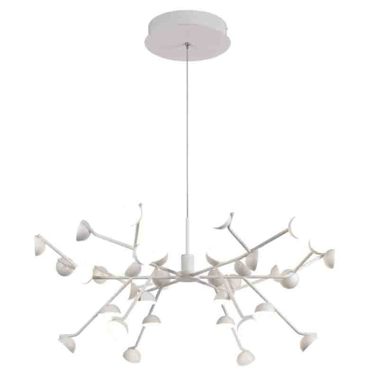 Lampe suspendue moyenne à LED à intensité variable ADN Blanc