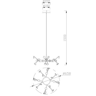 Lampe suspendue moyenne à LED à intensité variable ADN Blanc