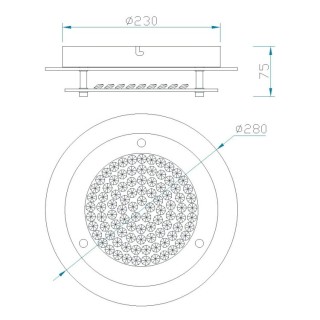 Plafonnier LED CRYSTAL LED Chrome
