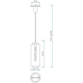 Lampe suspendue - Petite JARRAS Chrome/Graphite
