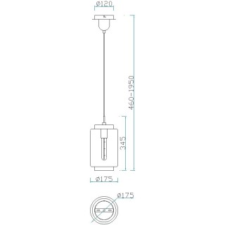 Lampe suspendue -Xs JARRAS Chrome/Graphite