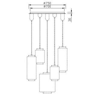 Lampe suspendue - Coupelle de plafond JARRAS Chrome