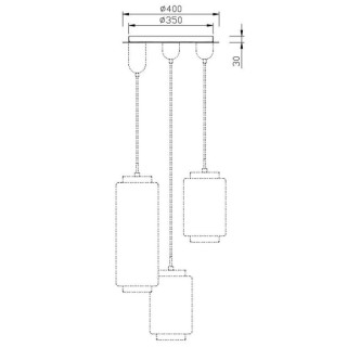 Lampe suspendue - Coupelle de plafond JARRAS Chrome