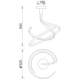 Lampe suspendue LED à intensité variable NUR Argent chromé