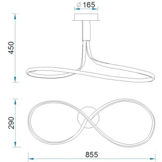 Lampe suspendue LED à intensité variable NUR Forgeage