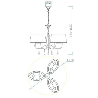 Lampe suspendue PAOLA Peinture dorée