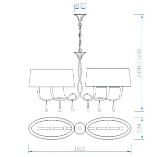 Lampe suspendue PAOLA Peinture dorée