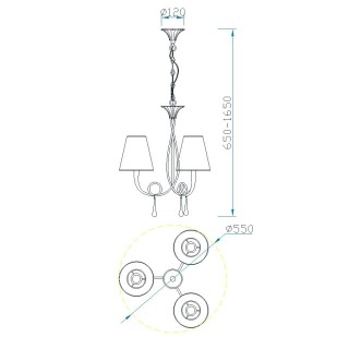 Lampe suspendue PAOLA Peinture dorée