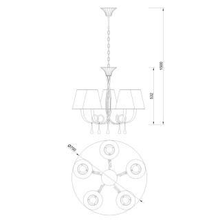 Lampe suspendue PAOLA Peinture dorée