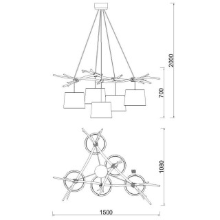 Lampe suspendue SABINA Imitation bois