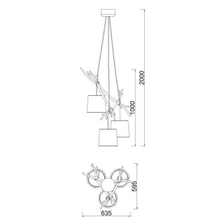 Lampe suspendue SABINA Imitation bois