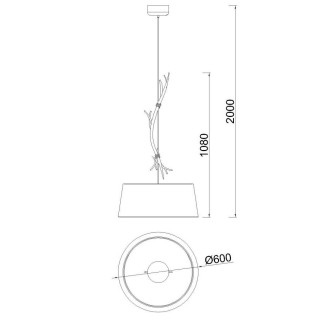 Lampe suspendue - Grande SABINA Imitation bois