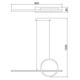 Lampe suspendue LED 30 W 3000 K à intensité variable KITESURF Blanc