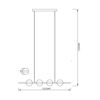 Lampe suspendue LED Line CUBA Or/Noir