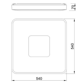 Plafonnier LED 100W 2700K-5000K Télécommande COIN Noir