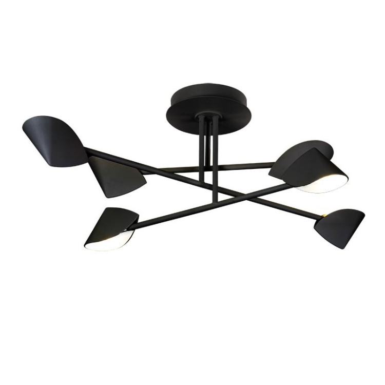 Plafonnier moyen 6 lumières LED 45 W 3 000 K CAPUCCINA Noir