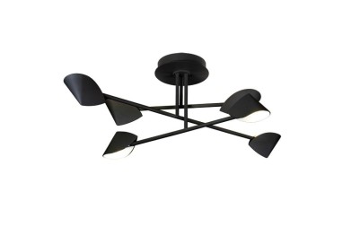 Plafonnier moyen 6 lumières LED 45 W 3 000 K CAPUCCINA Noir
