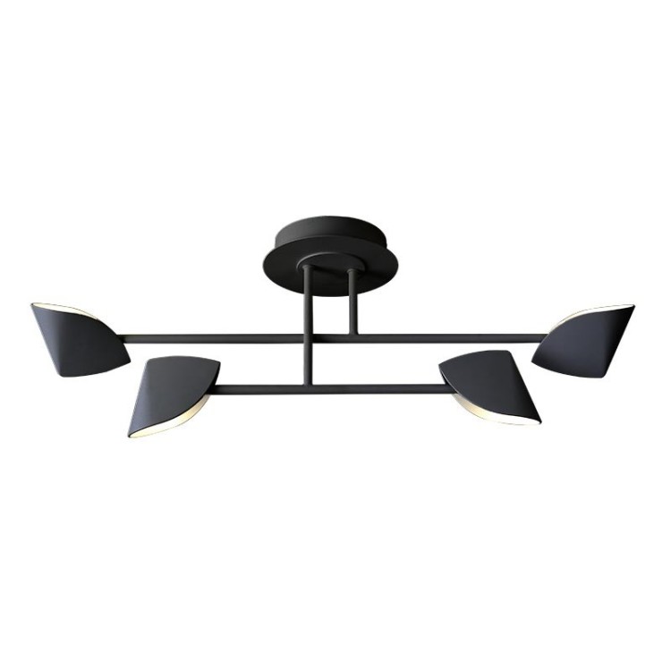 Semi-plafonnier petit 4 lumières LED 30 W 3 000 K CAPUCCINA Noir