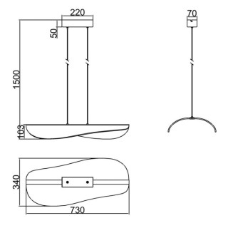 Lampe suspendue LED 40W 3000K BIANCA Blanc