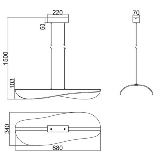 Suspension LED 50W 3000K Dimmable BIANCA Blanc