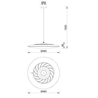 Lampe suspendue LED 50W 3000K SLIM Blanc