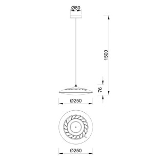 Lampe suspendue LED 16W 3000K SLIM Noir