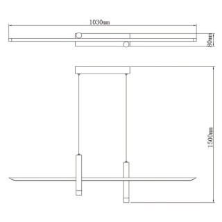 Lampe suspendue LED 30W 3000K ESPARTA Blanc + Or