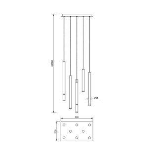 Suspension LED 48W 3000K CALA Blanc+Noir+Or+Corten