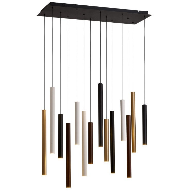 Suspension LED 84W 3000K CALA Blanc+Noir+Or+Corten