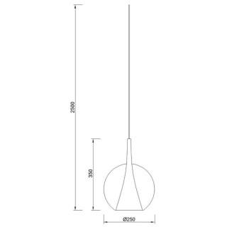 Suspension boule en verre 2,5M-E27 ELSA Transparent
