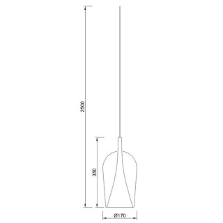 Suspension en verre de champagne 2,5M-E27 ELSA Transparent