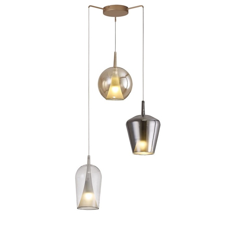 Lampe suspendue 3 lumières ELSA Or