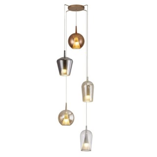 Lampe suspendue 5 lumières ELSA Or