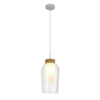 Lampe suspendue 1 lumière NORA Blanc/Bois