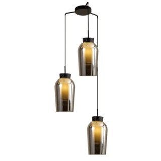 Lampe suspendue 3 lumières NORA Noir/Marbre