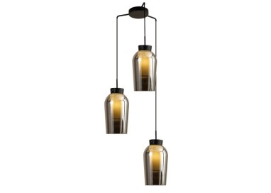 Lampe suspendue 3 lumières NORA Noir/Marbre