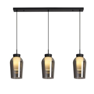 Lampe suspendue 3 lumières NORA Noir/Marbre