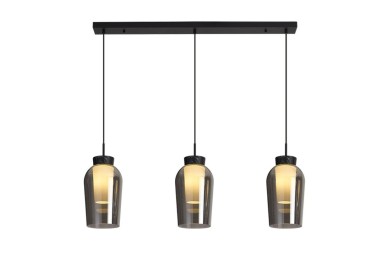 Lampe suspendue 3 lumières NORA Noir/Marbre