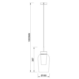 Lampe suspendue 1 lumière NORA Noir/Marbre