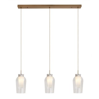 Lampe suspendue 3 lumières NORA Or/Blanc