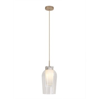 Lampe suspendue 1 lumière NORA Or/Blanc