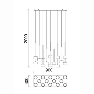 Lampe suspendue 14 lumières TONIC Multicolore